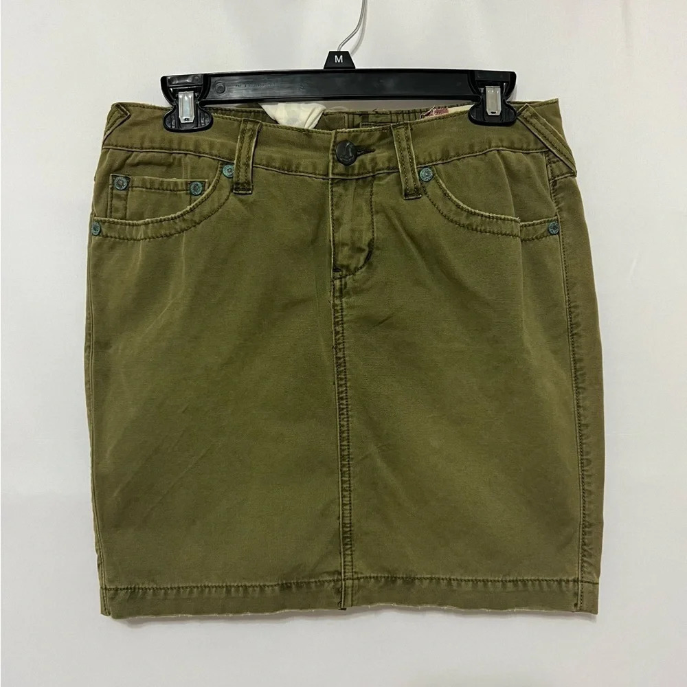 Free People Army Green Mini Skirt Size 27